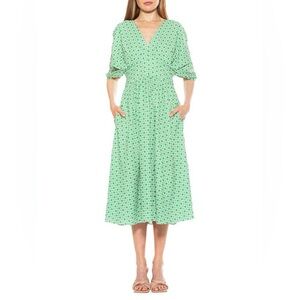 NWT Alexia Admor August Midi Dress Sleeves Pockets 6